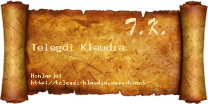Telegdi Klaudia névjegykártya